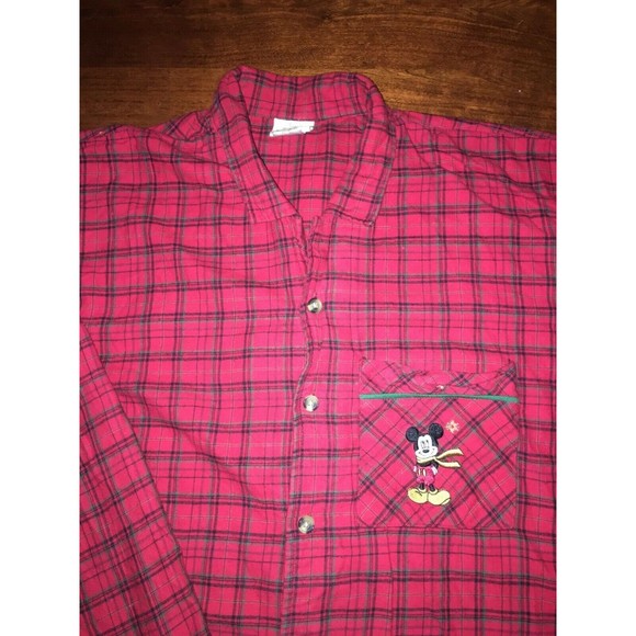 Disney Store Mickey Mouse "Winter" Plaid Flannel Button Down - XL - Picture 3 of 9